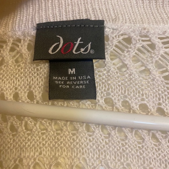 Dots white short sleeve medium cropped sweater - Picture 2 of 3